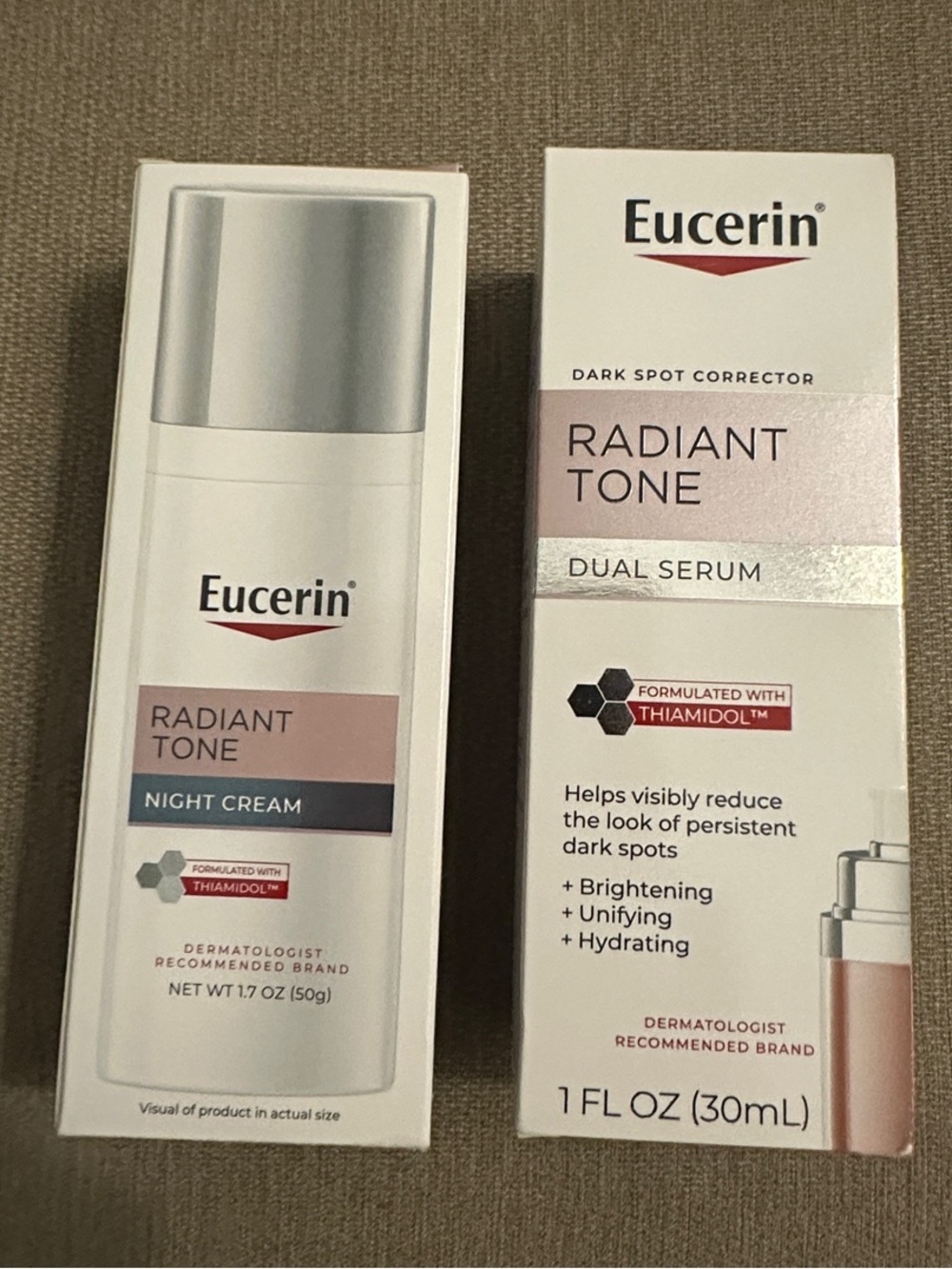 Eucerin Radiant Tone Dual Serum & Night Cream - Never opened, NIB